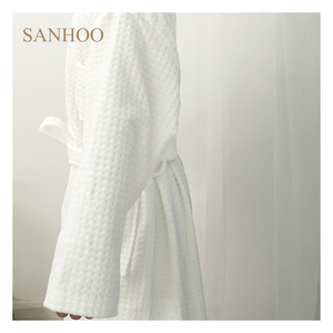 Peignoir <span class=keywords><strong>de</strong></span> <span class=keywords><strong>bain</strong></span> SANHOO <span class=keywords><strong>de</strong></span> luxe, prix d'usine, épais, 100% coton éponge, grande taille, thermique, respirant, pour hôtel - Product Image 4