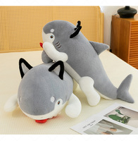 Peluche Chien Requin Amusante, Animal en Peluche Ultra Doux en Coton PP pour Câliner et Dormir, Compagnon de Lit Original, Cadeau en Gros