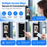 Contrôle d'accès autonome par reconnaissance faciale, écran tactile 5 pouces, empreinte digitale, 5000 visages, TCP IP WiFi DC12V, OEM ODM, vente en gros