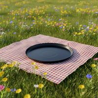 Service de table en grès de qualité supérieure Guangda |   Assiettes et tasses en céramique émaillée noire |   Lave-vaisselle et four modernes, utilisables à la maison