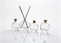 Flacon diffuseur de parfum moderne en verre transparent, vrac, 100 ml, 200 ml, vide, avec couvercles en bois et en métal