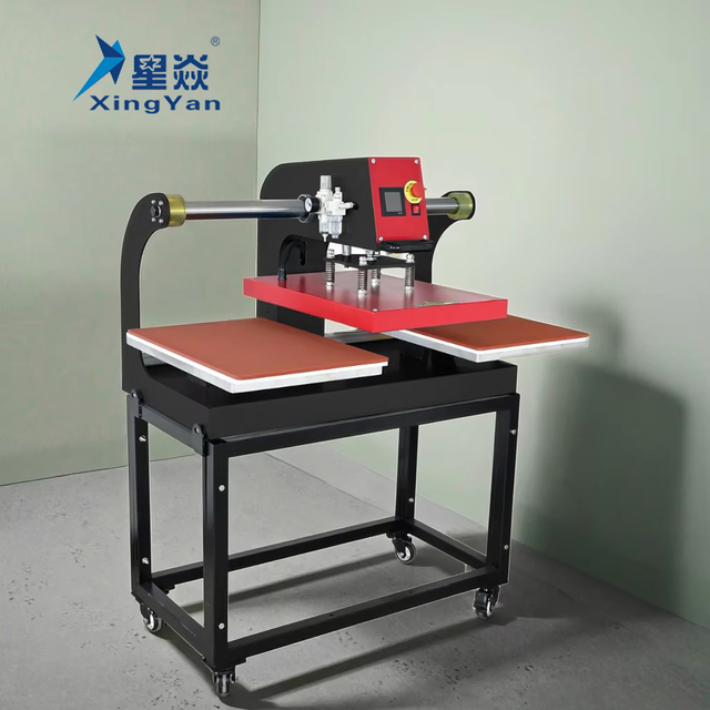 Xingyan 38*38cm Red and Black Automatic Heat Press Machine for Pressing T-shirt With Two Stations