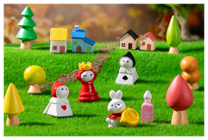 Dibujos animados 3D hadas jardín árbol rojo casa reina conejo blanco salvaje miniatura bosque estatuilla Animal juguete terrario escultura para chico - Product Image 5