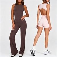 Ensemble de yoga et de sport pour femmes, dos évidé, sexy, pour la course, le cyclisme et la gym