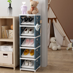 <b>Childrens</b> Shoe Rack Multi Layer Storage <b>Shelf</b> With Slanted Board For Bedroom Home Use Standing Type PP Material - Product Image 2