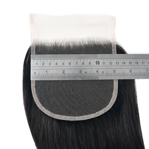Cierre frontal de encaje 4x4 de cabello humano Remy 100% con doble trama a máquina para mujer, suministro confiable de cabello al por mayor - Product Image 3