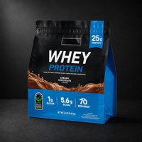 Sachet Doypack Personnalisé pour Poudre de Lait au Chocolat avec Fenêtre Transparente et Fermeture Zip Refermable – Emballage Alimentaire
