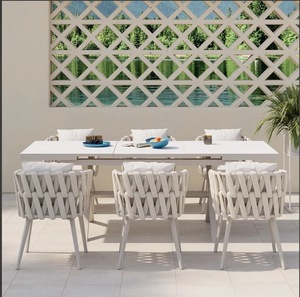 Tissage fait à la main tailles personnalisées corde extérieur jardin salon salle à manger corde chaise coussin en aluminium chaise pour salle à manger en plein air - Product Image 3
