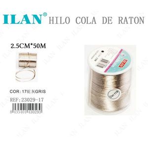 Cordoncino a Coda di Topo ILAN 2.5mm 50m Colore 17 Grigio per Artigianato e Creazione di Gioielli - Product Image 1