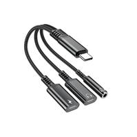 Adaptateur audio USB C OTG 3 en 1 avec double port USB C, prise casque 3,5 mm et chargeur, câble dongle avec charge rapide PD 60W