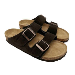 <span class=keywords><strong>Sandale</strong></span> Panto en daim bordeaux pour femmes et hommes Doublure en cuir véritable Semelle extérieure en liège <span class=keywords><strong>Style</strong></span> plate-forme pour été hiver utilisation en extérieur - Product Image 2