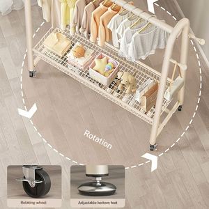 <span class=keywords><strong>Porte</strong></span>-vêtements autoportant en métal blanc pour présentation en boutique - Product Image 5
