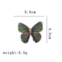Broche papillon en tissu pour femme, bijoux de mode, broches fleur de poitrine, accessoires vestimentaires, broche insecte rétro, épingle de revers, vente en gros