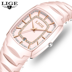นาฬิกาข้อมือ LIGE LG89189 สีทองดำ สำหรับผู้หญิง หรูหรา ประดับเพชร ดีไซน์สวยงาม ระบบควอตซ์ ตัวเรือนเซรามิก กันน้ำ ของขวัญสำหรับผู้หญิง - Product Image 6