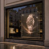 Écran de film LED transparent HD pour affichage numérique monté sur verre