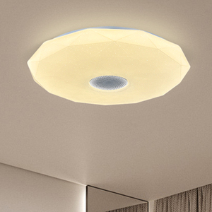 Lámparas de techo LED modernas de 36W, pantalla acrílica blanca, calificación IP44, Control remoto por aplicación, altavoz de música para dormitorio, Hotel, Base de hierro - Product Image 1