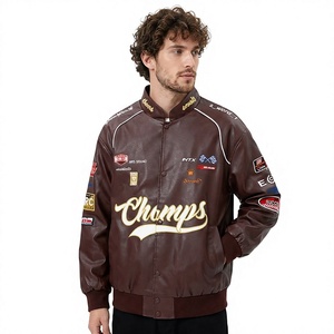 Custom Faux Leather <b>Racing</b> <b>Jacket</b> Oversized Motorcycle Biker <b>Jacket</b> Streetwear Unisex PU Leather <b>Jacket</b> - Product Image 3