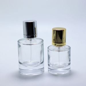 Wholesale 30ml 50ml 100ml Round Clear Glass Perfume Bottles with <b>Silver</b> Cap Screen Printing & Pump Sprayer - Product Image 4