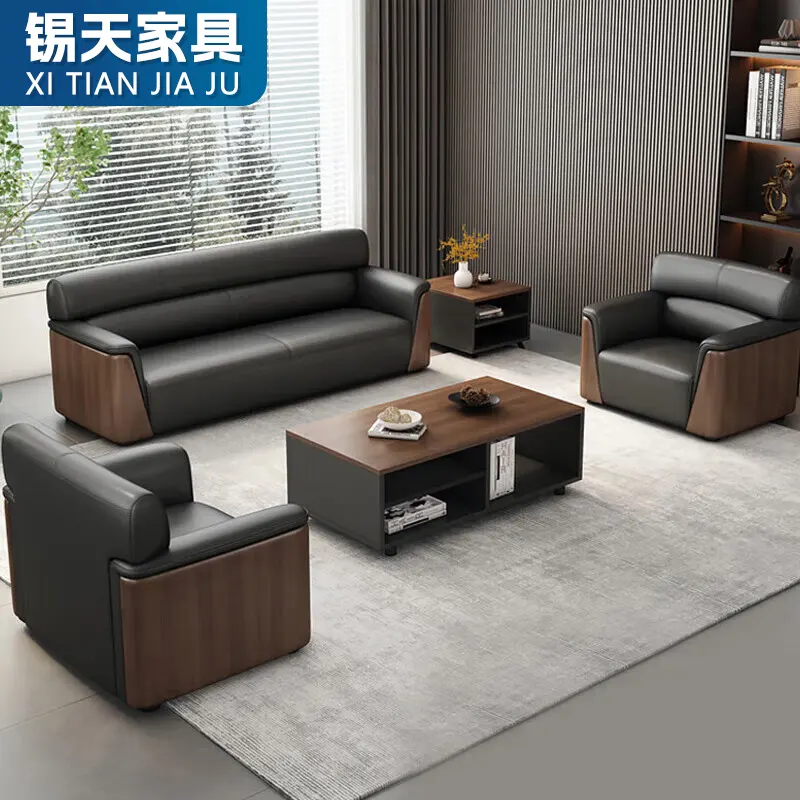 XTSF-001 muebles de oficina escritório mobiliário moderno recepção sofá escritório sofá couro escritório sofá conjunto mobiliário
