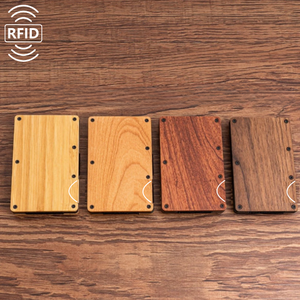 <span class=keywords><strong>2025</strong></span> Hottest Tự Nhiên Bằng Gỗ Chủ Thẻ Tín Dụng, Rfid Chặn Tối Giản Mỏng Nhôm Gỗ Ví Cho Nam Giới Với Tiền Clip - Product Image 1
