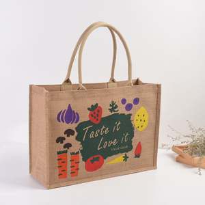OEM Customized Printing Tote <b>Bag</b> With Inner Lamination Luxury <b>Jute</b> Eco Friendly <b>Shopping</b> <b>Bag</b> Featuring Different Design - Product Image 3
