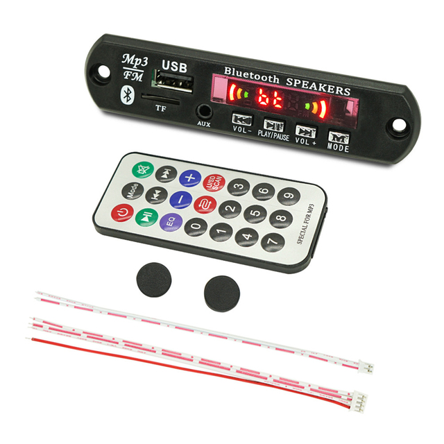 9V-12V MP3 WMA Decoder Board Car Audio USB TF FM Radio Module Color Screen MP3 Player with Remote Control