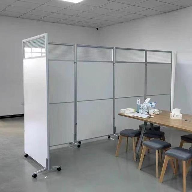 Privacy Folding Screen Office Partition Screen Mobile Space Divider for Modern Workspace