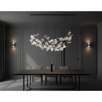 Luminaires sur mesure FireLux pour grands projets, lustre en forme de feuille de lotus, villa, salle d'exposition, hall d'hôtel, salle de banquet, lampes décoratives pour escalier