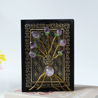 Carnet Magique en Cristal Naturel Motif Arbre de Vie Vie Simple Créativité Personnalisée Incrusté de Cristal Naturel