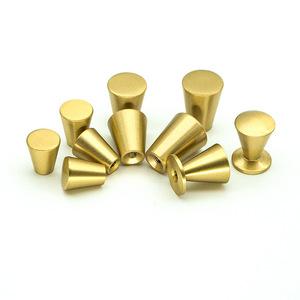 Brass Handle Cylindrical Minimalist Drawer Cabinet Door <b>Knob</b> M4 Thread 17 25mm Height Durable Furniture Handle - Product Image 2