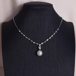 Collar con Colgante de Perlas y Borlas My Fair Lady de Jenny Jewelry para Mujer, con Circonita Brillante Simple de 14-16mm, Elegante, Moderno y de Lujo Ligero - Product Image 4