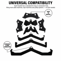 Kit d'accessoires universels pour machine à câble : Barre de tirage latéral à anneau en D, Barre en V pour triceps, Poignée de rame pour entraînement du dos en salle de sport