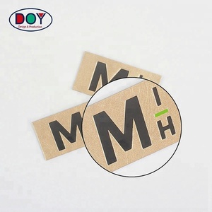 <strong>Clothes</strong> <strong>Label</strong> <strong>Maker</strong> Sew on Custom Debossed Printing Brand Name Logo Golden PU Leather Patch for Jeans - Product Image 3