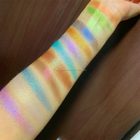 Palette de fards à paupières DIY avec 90 couleurs de pigments pressés multichromes et duochromes en godets ronds, fard à paupières mono et duo chrome