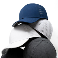 Casquette de golf personnalisée brodée de haute qualité, 6 panneaux, logo en patch PVC caoutchouc, trou découpé au laser, casquette de baseball perforée imperméable
