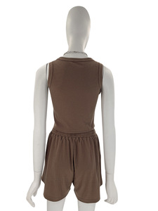 Abbigliamento Femminile Personalizzato, Top Corto e Pantaloncini da Ciclista, Set Due Pezzi, Completo Sportivo Estivo da <span class=keywords><strong>Donna</strong></span> - Product Image 4