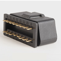 Conector OBD2 Macho de 16 Pines, Chapado en Oro y Níquel, Enchufe de Interfaz OBD Automotriz de 12V