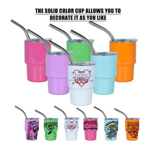 بيع بالجملة مخصص ميني 2 أونصة 3 أونصة بهلوان فراغي لطيف من الفولاذ المقاوم للصدأ بالتساميك بغطاء وقش معدني - Product Image 6