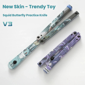 Couteau de sécurité pliant transparent pour entraînement, couteau papillon d'entraînement fantaisie en plastique - Product Image 3