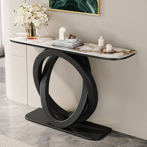 Table d'entrée de luxe légère Table <span class=keywords><strong>console</strong></span> décorative en béton avec dessus en ardoise pour le salon et la chambre à coucher - Product Image 5