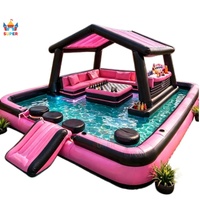 Super Castle Bar de piscine gonflable commercial en PVC de haute qualité 0,6/0,7/0,9 mm, certifié CE, taille personnalisable, installation facile, pour l'eau