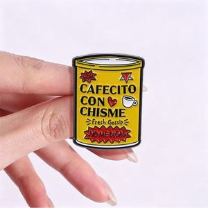 En gros, épingles et broches en métal à thème dessin animé, créatives, Cappucci No Chimis, mignonnes, sur le thème du café, accessoires et badges - Product Image 6