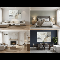 Peinture à l'huile sur toile abstraite faite à la main, décoration murale pour salon, hôtel, art mural, imperméable, vente en gros personnalisée