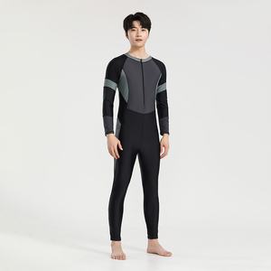 Maillot de <span class=keywords><strong>bain</strong></span> une pièce complet de <span class=keywords><strong>grande</strong></span> <span class=keywords><strong>taille</strong></span> pour <span class=keywords><strong>homme</strong></span> avec pantalon long Combinaison d'été sexy avec crème solaire à manches longues - Product Image 3