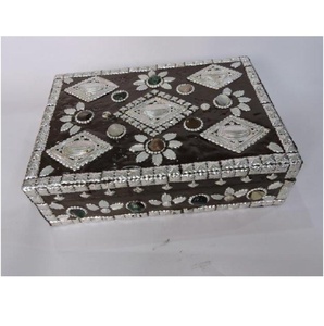 Boîte à bijoux marron argent, artisanat indien, nouvelle collection - Product Image 1