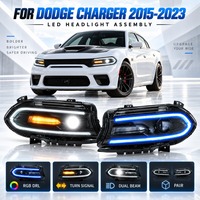 Feux avant LED DRL à changement de couleur RGB PCS-H22 pour Dodge Charger 2015-2023 GT RT SRT, ensemble de feux de signalisation séquentiels