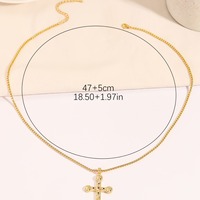 Collier en alliage de zinc croisé incrusté de diamants transfrontalier Niche haut de gamme et pendentif de prière à la mode Bijoux de chaîne pour femmes