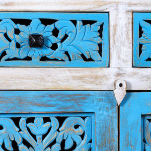 Premium Hand Carved Solid Wood <b>Sideboard</b> Cabinet Customized Color 2 Door 2 Drawer Storage for Dining Room Living Room Hotel - Product Image 5