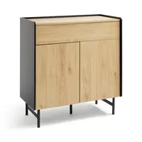 Buffet en bois naturel, armoire de rangement avec tiroir et portes doubles, pieds en métal pour salon, entrée