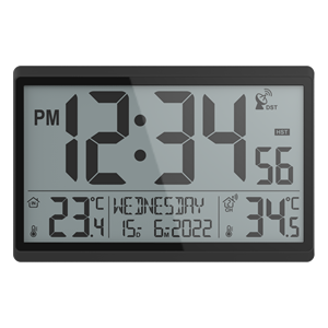 Markdown Sale Digitale RC-<span class=keywords><strong>Wanduhr</strong></span> im modernen Stil mit In/Out-Temperatur-Hygrometer - Product Image 2